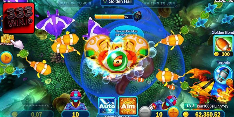 Truy cập game Bombing Fishing và chọn bàn bắn